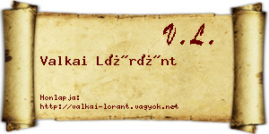 Valkai Lóránt névjegykártya